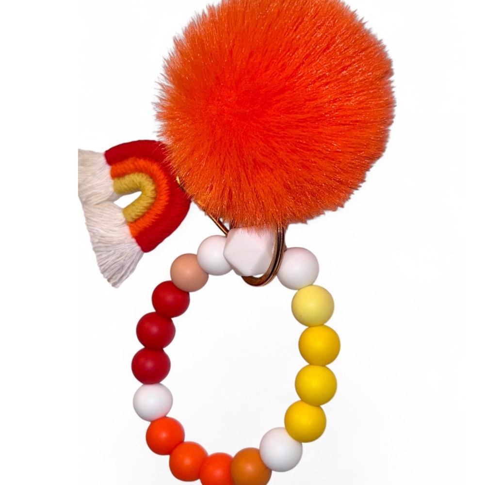 Ember Rainbow Womens Silicone Beaded Keychain - Picture 3 of 5